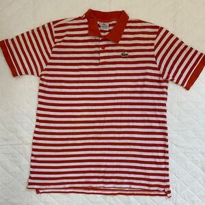 Lacoste vintage  Red and White Striped Polo 80’s 90s